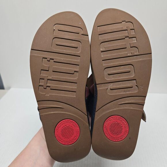 NOT FOR SALE FitFlop The Skinny Denim Toe-Post Thong Sandals in Blue Size 7 - Picture 7 of 8